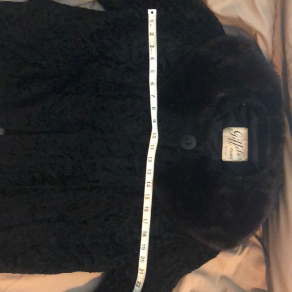 Vintage short evening coat with fur collar - Picture 6 of 7